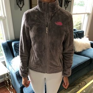Grey North Face Furry Fleece full zip